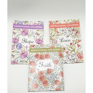 New Seasons Inspirational Coloring Books Set of 3 Hope Love Faith 30 Images Each